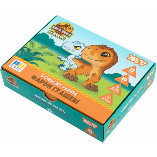 Фото - Краски YES Jurassic World.Kids 12 цв. 20 мл (230443)